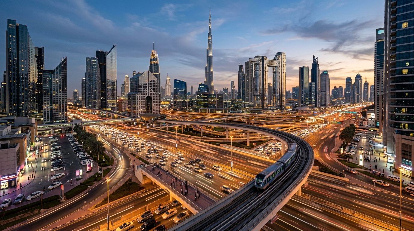 Vista urbana de Dubai